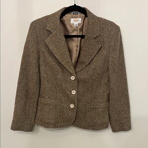Talbots Taupe Herringbone Blazer